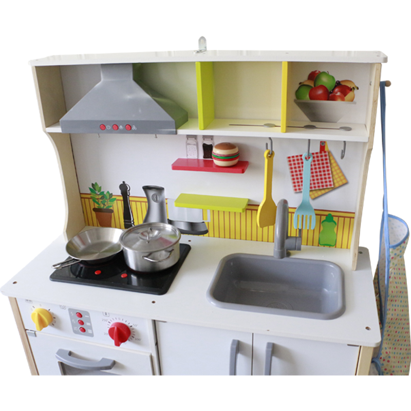 Деревянный игровой кухонный набор, кухонная игрушка, оборудование для приготовления пищи для вашего мини-шеф-повара