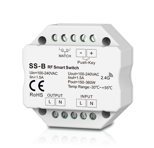 SKYDANCE 220v 230v knx AC симистор РФ 2,4 ГГц беспроводной смарт-переключатель с пуш-ап тусклый выход диммер для освещения