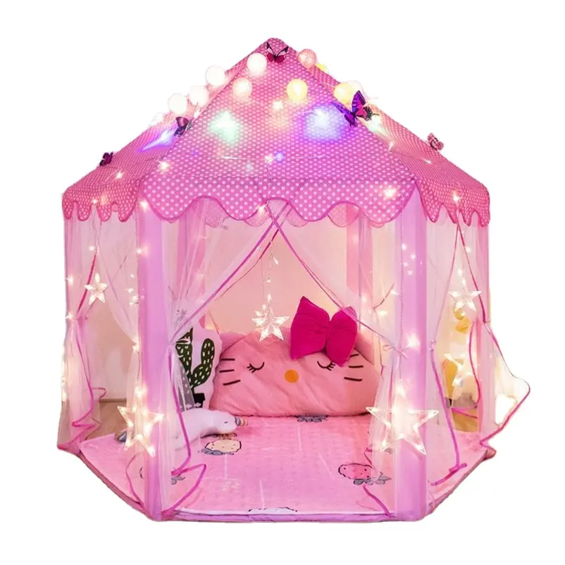 Высокое качество легко установить принцесса игровой домик розовый замок детская палатка для детей