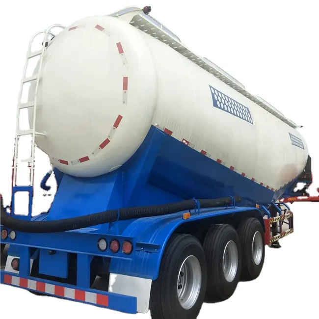 China All New 3 axle bulk cement tanker powder transporter dry fly ash cement bulker Tank semi trailer for sale