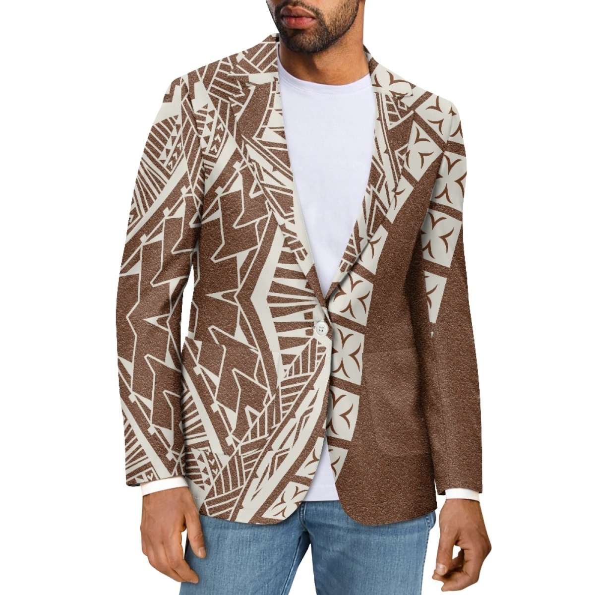 New Design Custom Polynesian Style Business Elite Men's Casual Suit Jacket Print On Demand Suitable For Work And Business