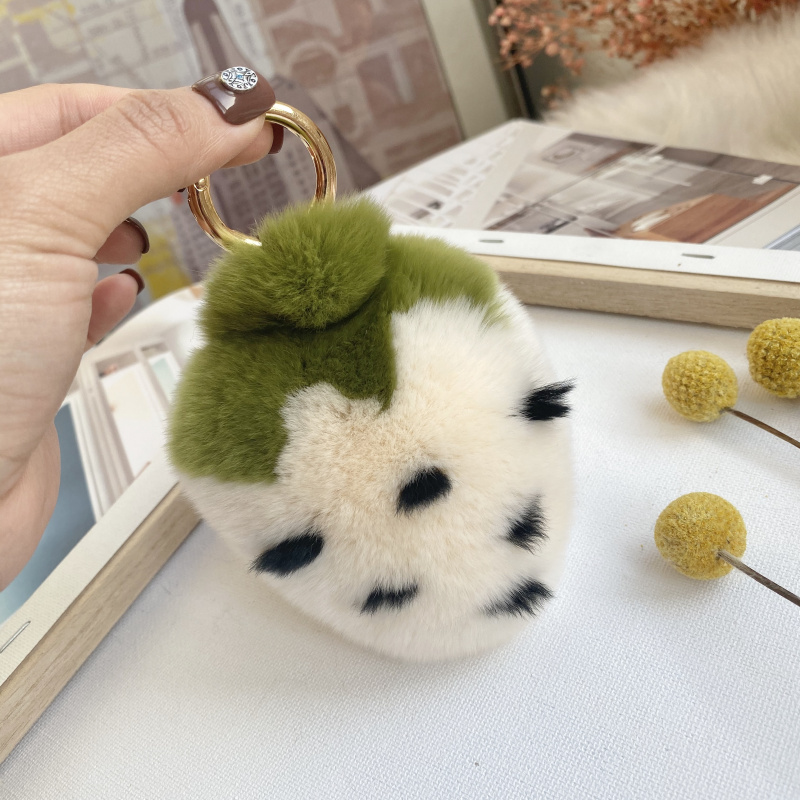 Wholesale Cheap High Quality Rabbit Hair Keychain Cute Strawberry Keychain Rabbit Fur