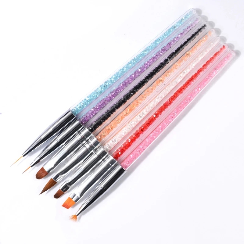 Professional Acrylic Nail Brushes Kit UV Gel Polish Nails Liner Pen Gradient Nail Art Brush Set for Manicure Rhinestone