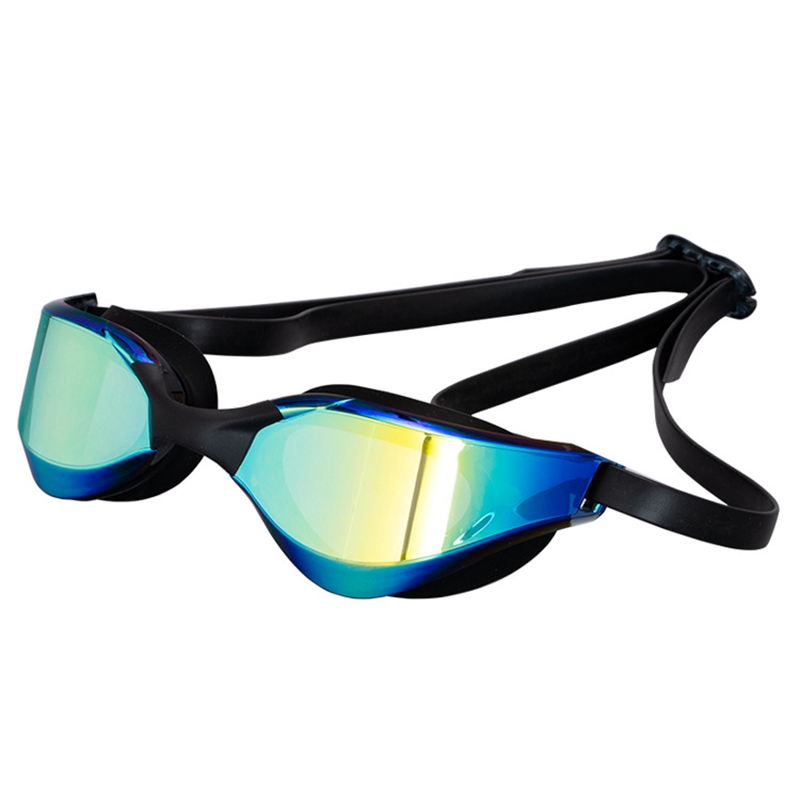 Silicone professional waterproof electroplating transparent double-layer anti-fog anti-ultraviolet general swimming glasses