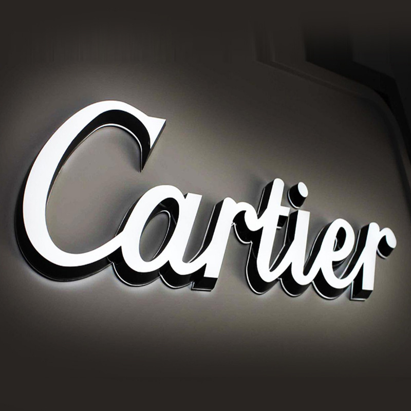 Company acrylic 12v outdoor led channel stainless steel store outdoor letters illuminated signs in china