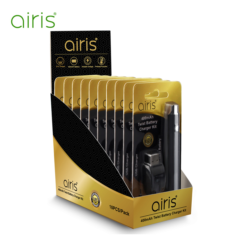 Airis 400 VV Cbd батарея 510 напряжение Регулируемый Cbd картридж батарея с USB зарядкой