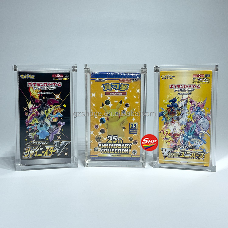 SHP Factory Acrylic Box Pokemon Magnetic Lid Protective for Japanese Sword & Shield Battle Region (s9a) Pokemon Booster Box Case