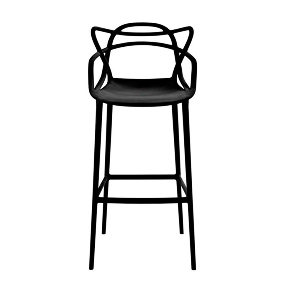 Customized Modern Black Stackable Customized High Stool Bar Chair PP Bar Chairs