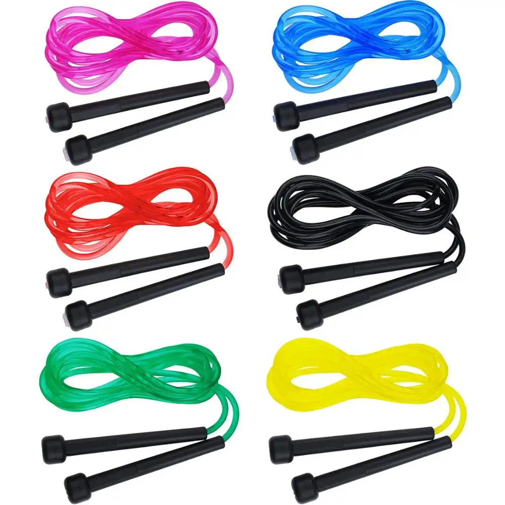 Customized logo wholesale color pvc skipping speed jump rope for fitness