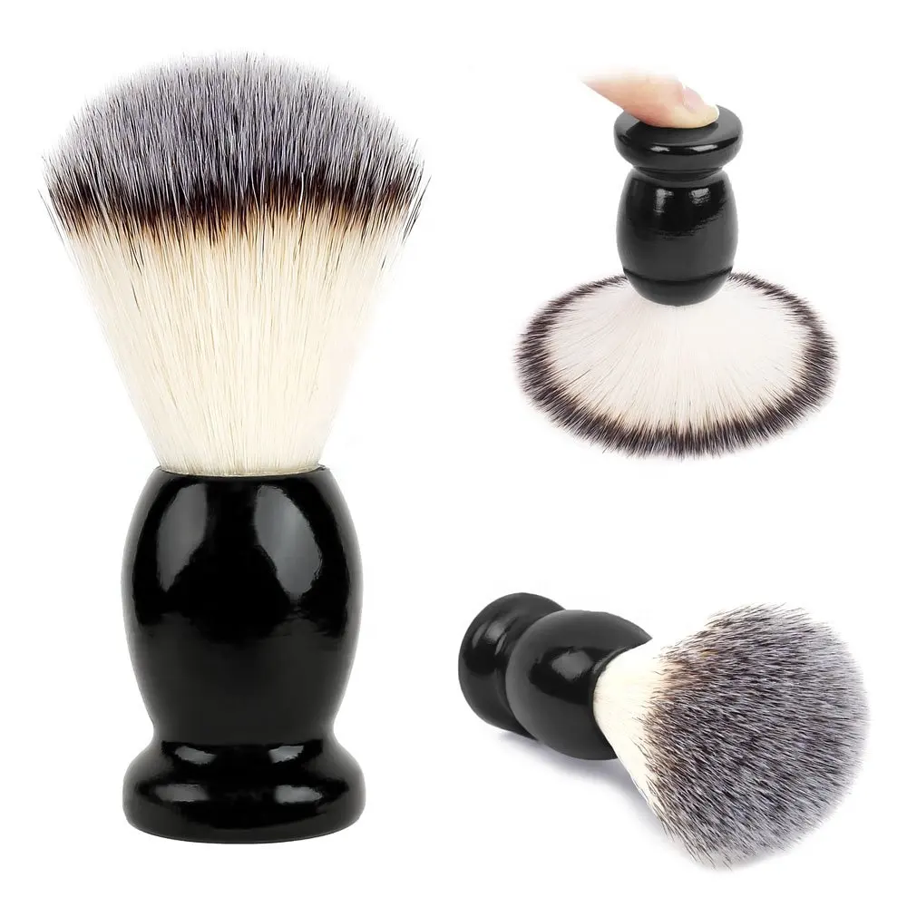 Hot Selling Wholesale Premium Synthetic men Shaving Brush  badger hair Shaving Brush wood Handle For Mens