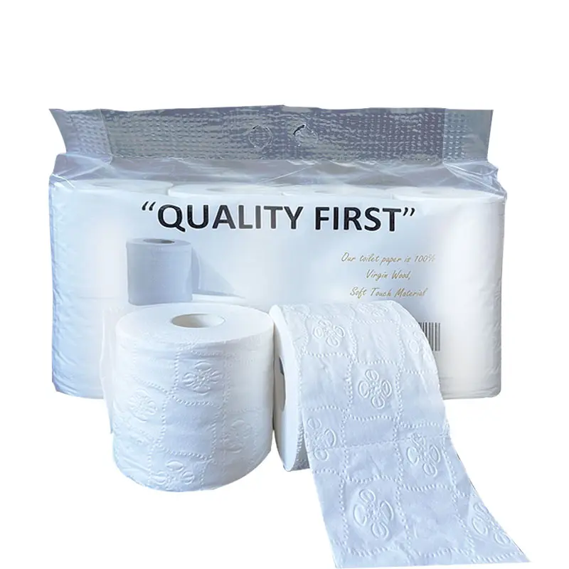 4 Ply Ultra Soft Custom Embossing bathroom Sanitary Toilet Paper Tissue Roll