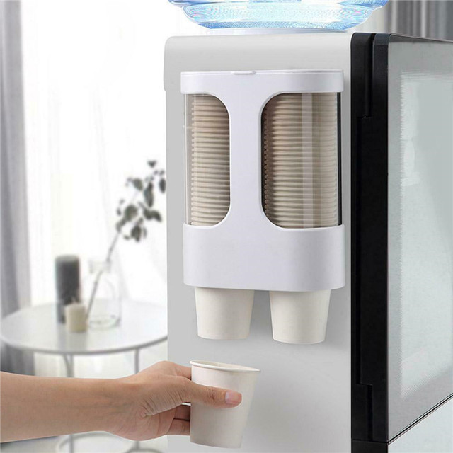 Double Tube Pull Automatic Paper Cup Storage Disposable Water Dispenser Cup Holder