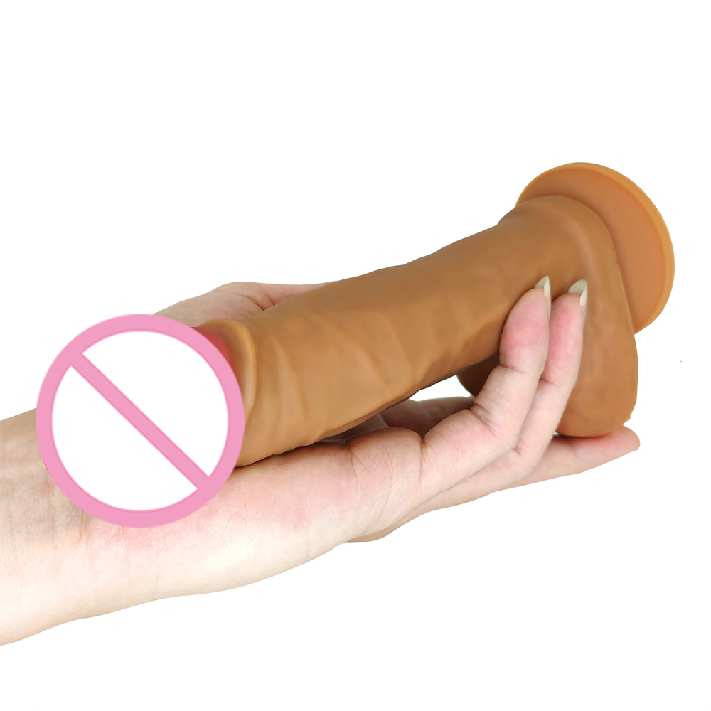 7.5inch Flesh silicone dildo for women real skin sex toy artificial realistic penis cock willy pecker prick phallus godemiche