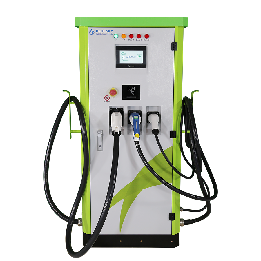 67kw AC/DC Integrated commercial EV Charger CCS2+CHAdeMO+Type2
