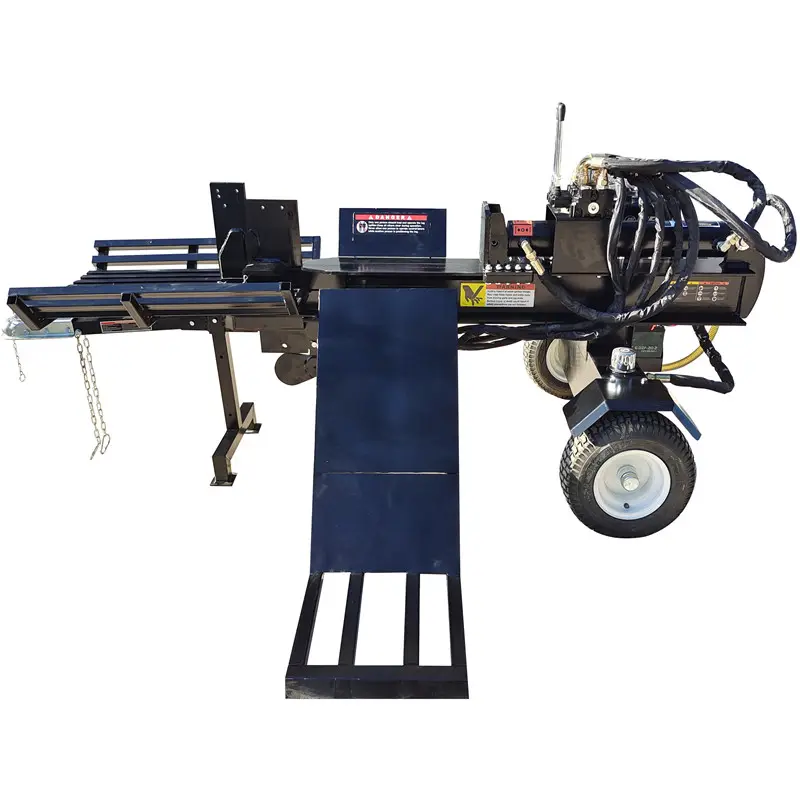 Log splitter with height adjusting wedge and loading lift for hard wood splitting