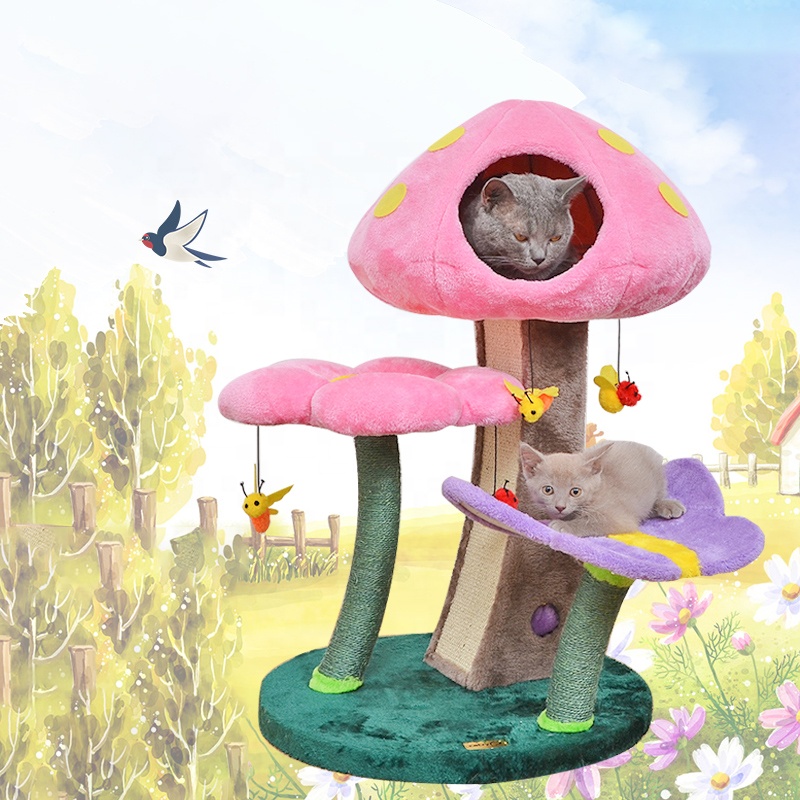 Интерактивная игрушка для кошек, доска для царапин, домик для кошек, замок, вилла, гнездо, Грибная кошка, дерево, высокое качество