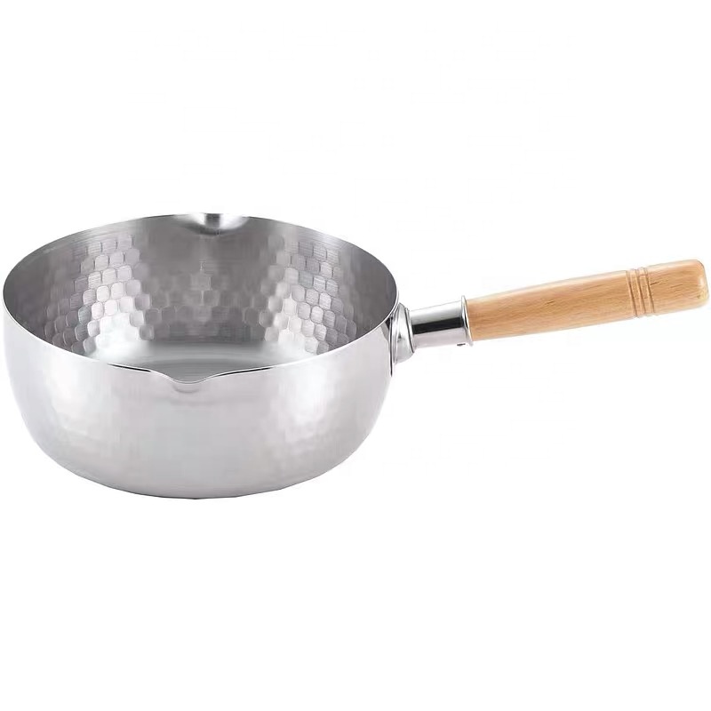 Household kitchen stainless steel 304 snow pot durable pan with lid