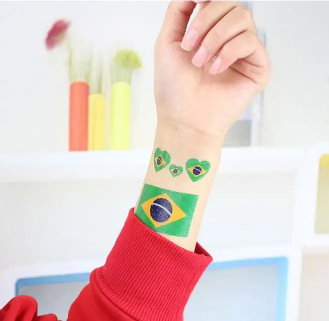 Wholesale world cup fan cheering face custom Tattoos stickers temporary flag design tattoo sticker for world cup 2022