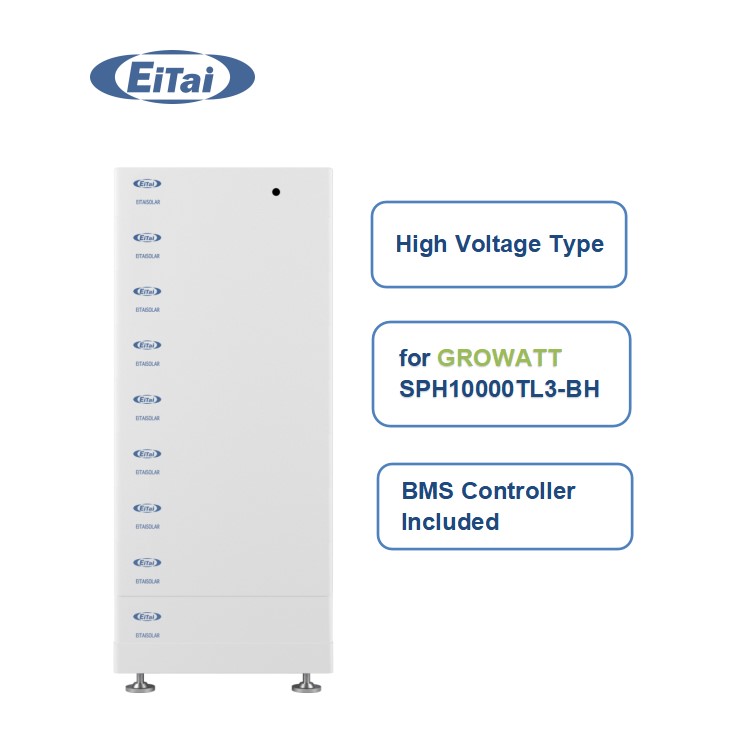 Eitai высокого напряжения elebox 10.24kwh 204,8 v 256v 307,2 v 409,6 v 512v 50ah литий аккумулятор солнечной энергии для Growatt