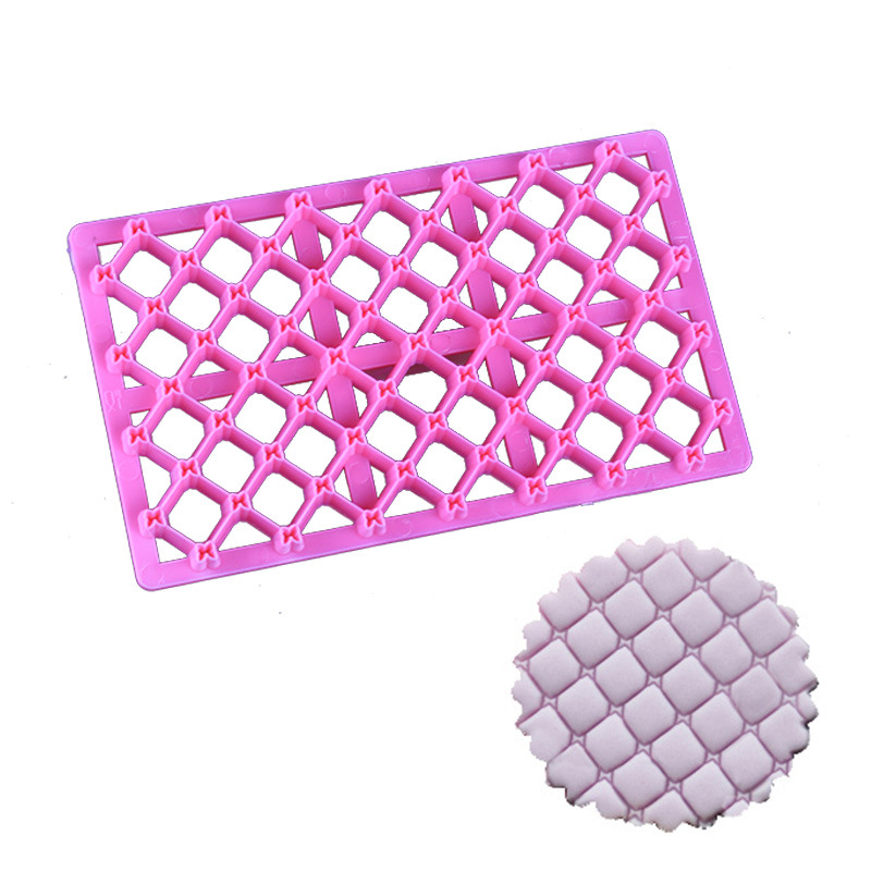 Square Shape Plastic Printing Biscuits Cake Cookie Cutter Fondant Lace Cake Decoration Petal Quilt Embosser Mold Cake Tools