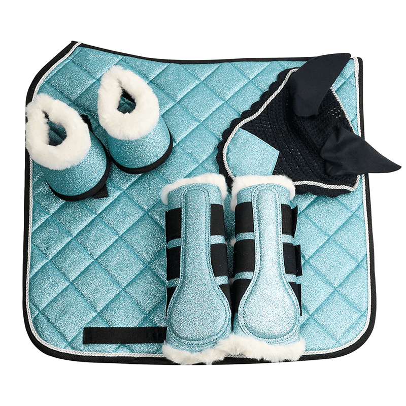 New fashion Horse riding equine boots equipment berber fleece glitter fabric horse bell boots