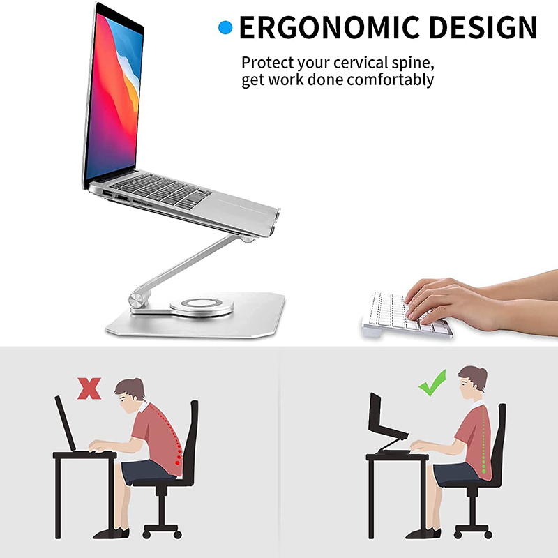 Tablet computer holder 360 degree rotating foldable portable aluminum alloy 11~17 inch universal laptop stand mount for notebook