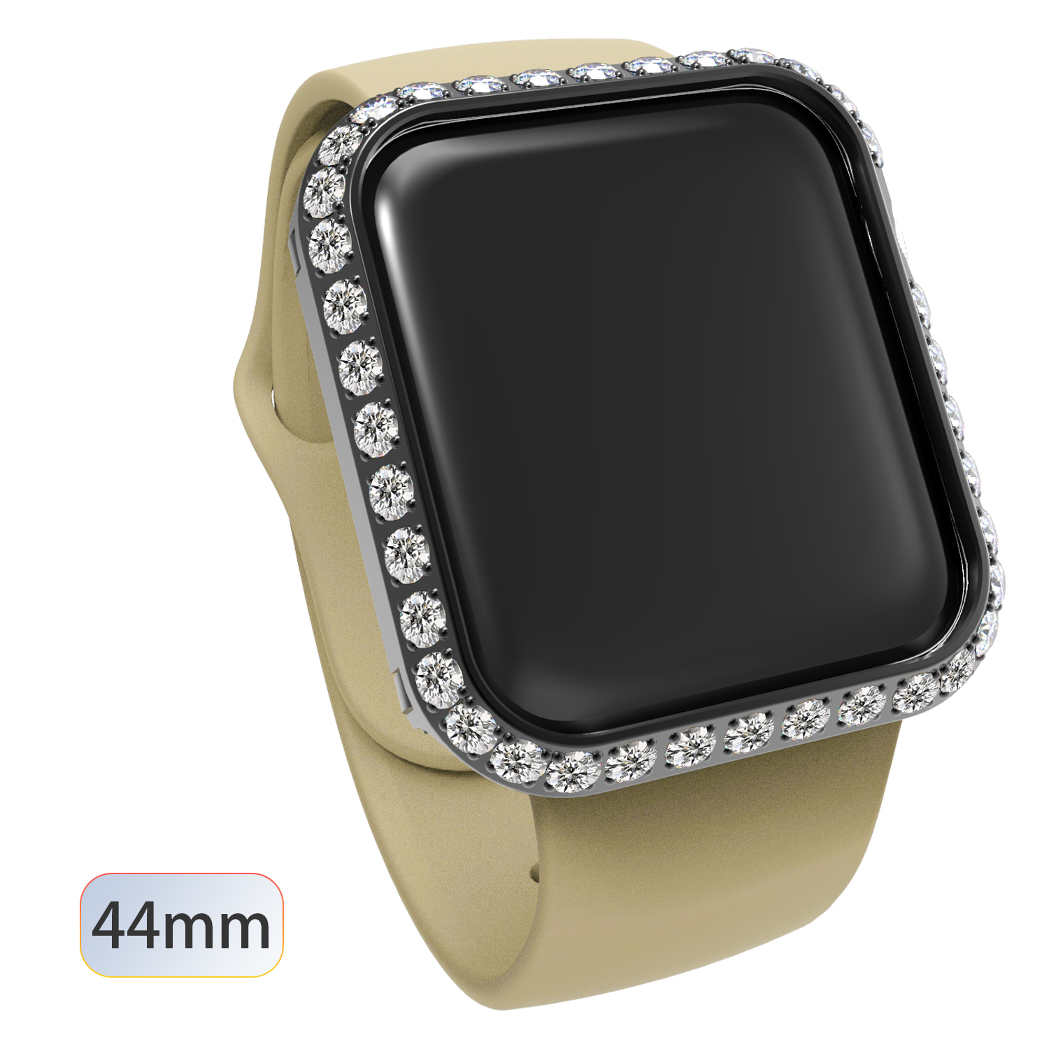 High Quality Professional Luxury Diamond Watch Frame for Apple Watch 44mm Custom Logo Protective Watch Face Case