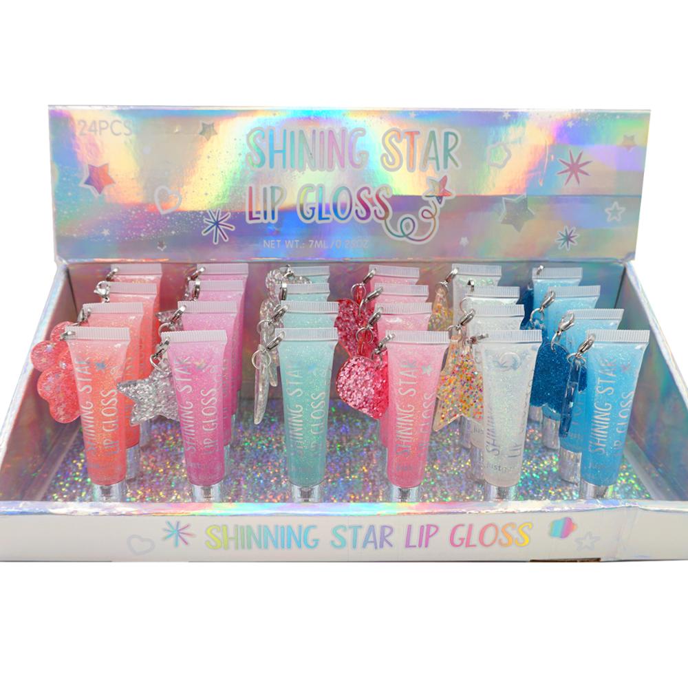 Girls bulk lipgloss keychain wholesale custom lip gloss