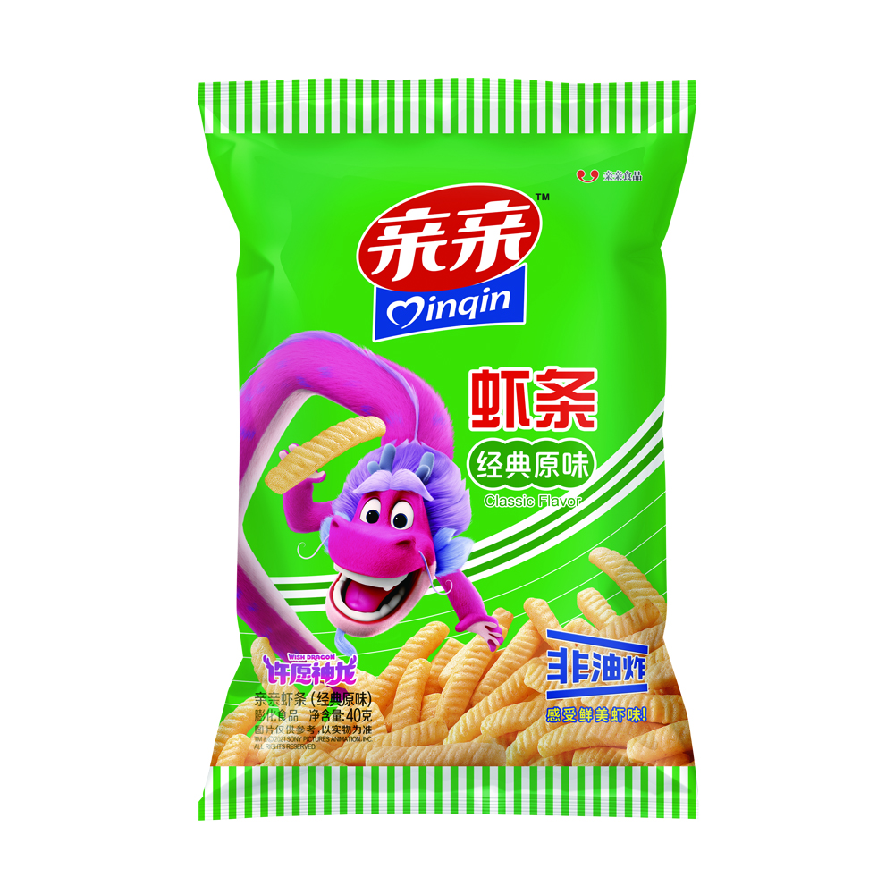 Qinqin крекер для креветок 40 г оригинальная Ароматизированная не жареная здоровая еда, воздушная морепродукты, закуски с новой упаковкой, оптовая продажа
