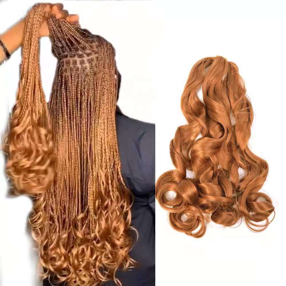 LK 18 color new extension wavy hair 24 inches natural big braid ponytail loose French curly synthetic wig