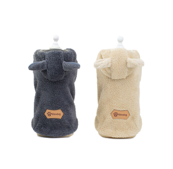 Casual dog clothes autumn and winter hair cat clothes small medium-sized dog bear ears thick cashmere costume