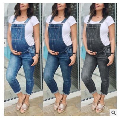 F11438A New autumn Ali Express EABY Maternity Adjustable Trousers Jeans 5XL For Women