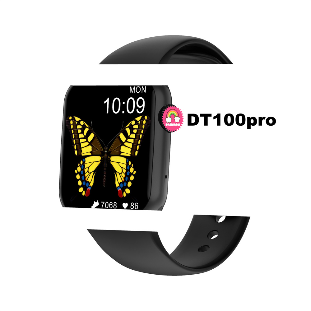 Новый DT100Pro Смарт часы BT вызова пользовательский интерфейс IP68 водонепроницаемый ЭКГ Спорт сердечного ритма мониторинг сна Smartwatch DT100 PRO