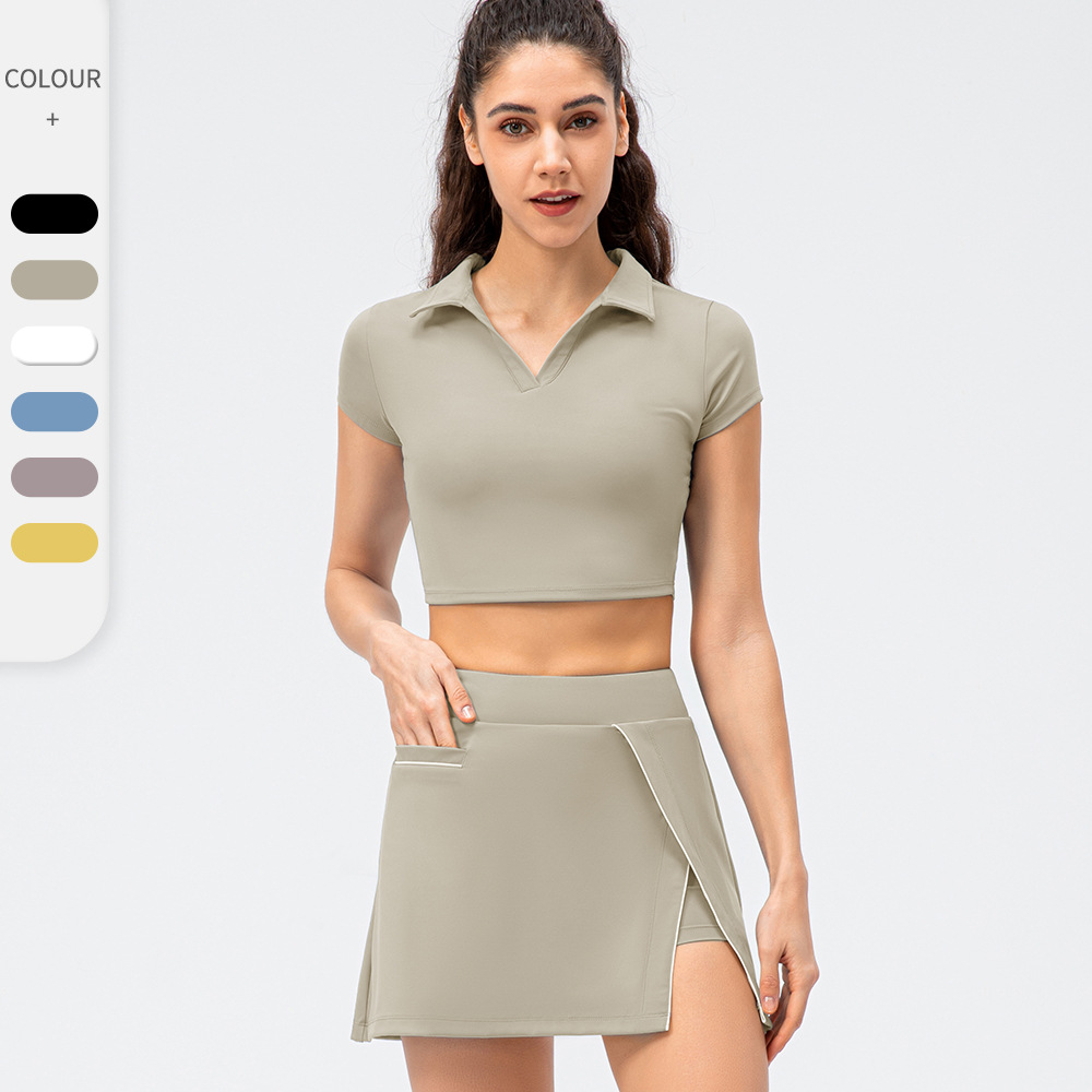 Частная этикетка XS-2XL комплект спортивной одежды Одежда для гольфа для женщин из 2 частей теннисная юбка комплект с карманом