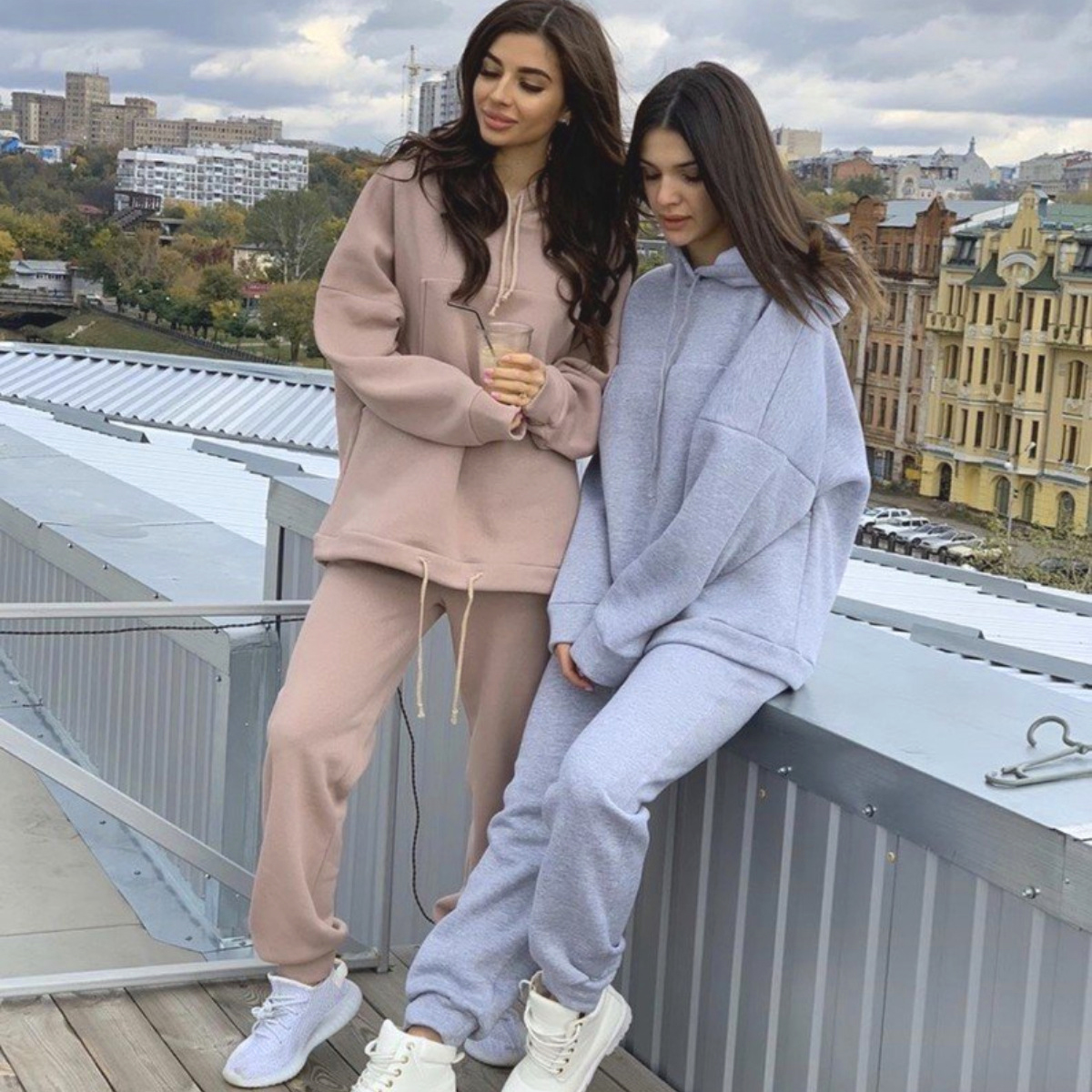 2021 winter autumn high quality custom sexy long length oversized hoodie women comfy thick fleece pullover hoodie and pant