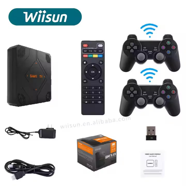 Game console 2.4G wireless PS1 TV game console HDMI HD 64G (10000 + games)
