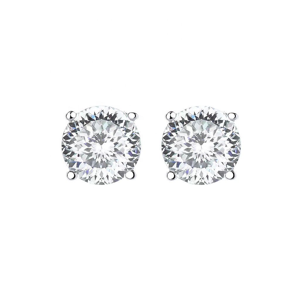 1ct 2ct  d color 925 sterling silver luxury diamond vvs 100 facet russian portuguese cut moissanite earrings stud