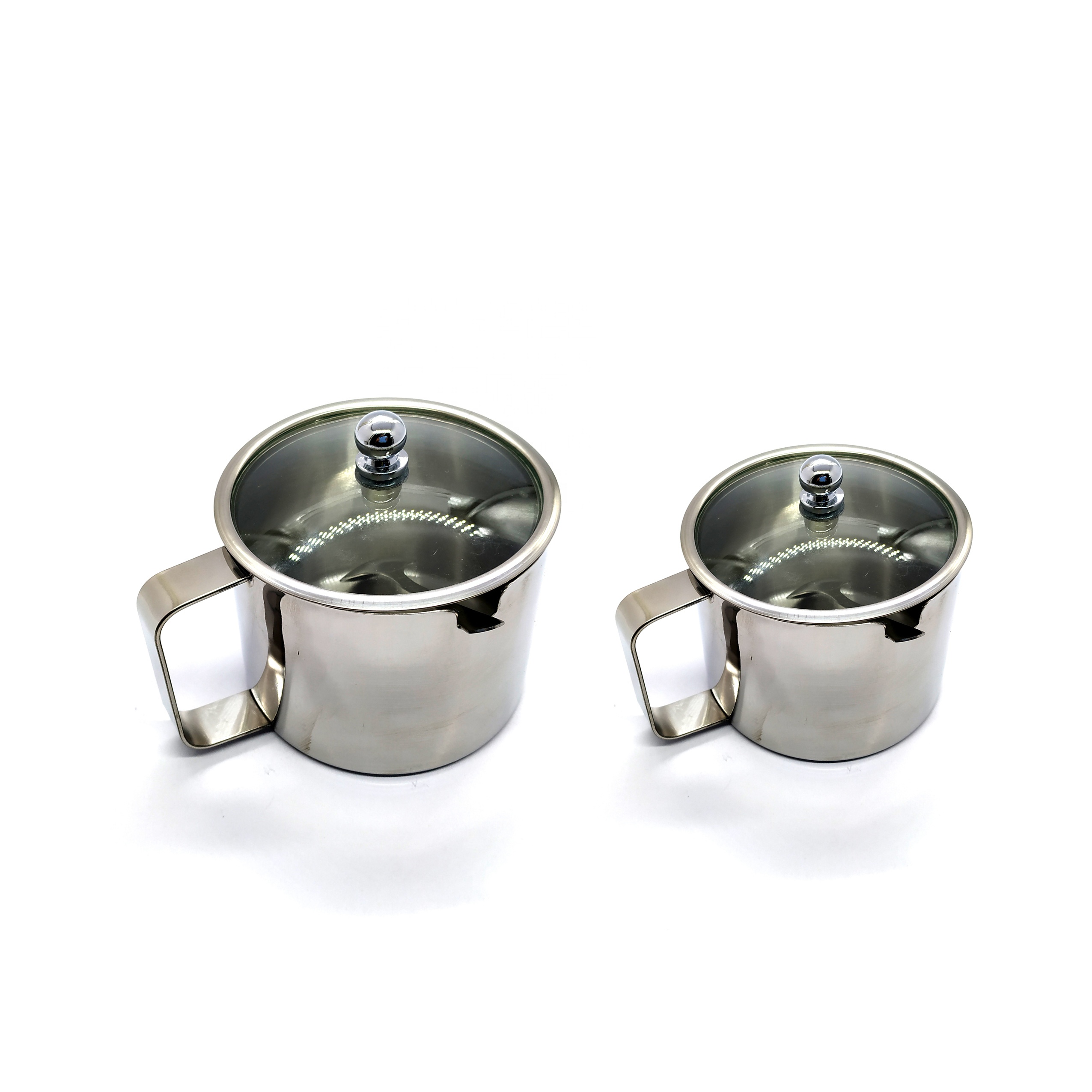 mirror polishing stainless steel kitchen container salt pepper spice creamer sugar bowl