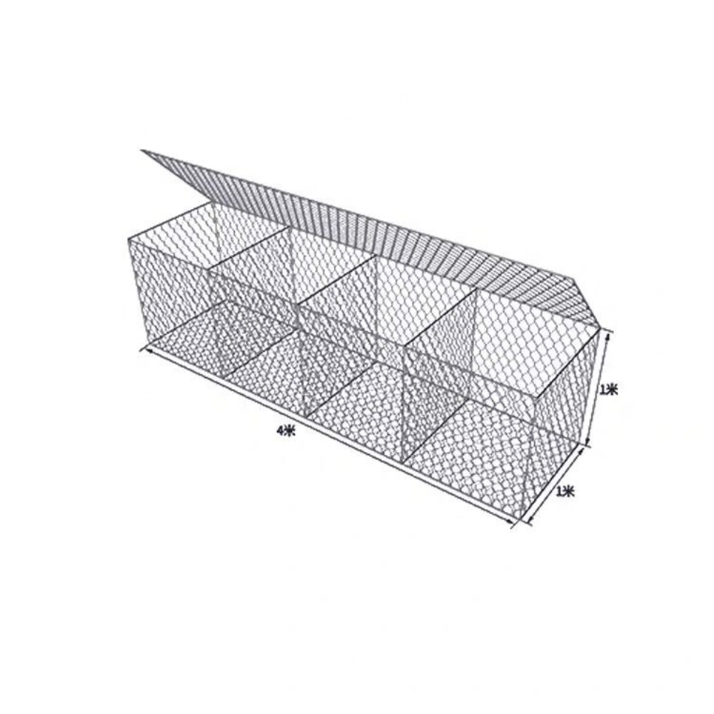Alu-Zinc (95% Zn + 5% Al) покрытые или покрытые ПВХ габионные корзины