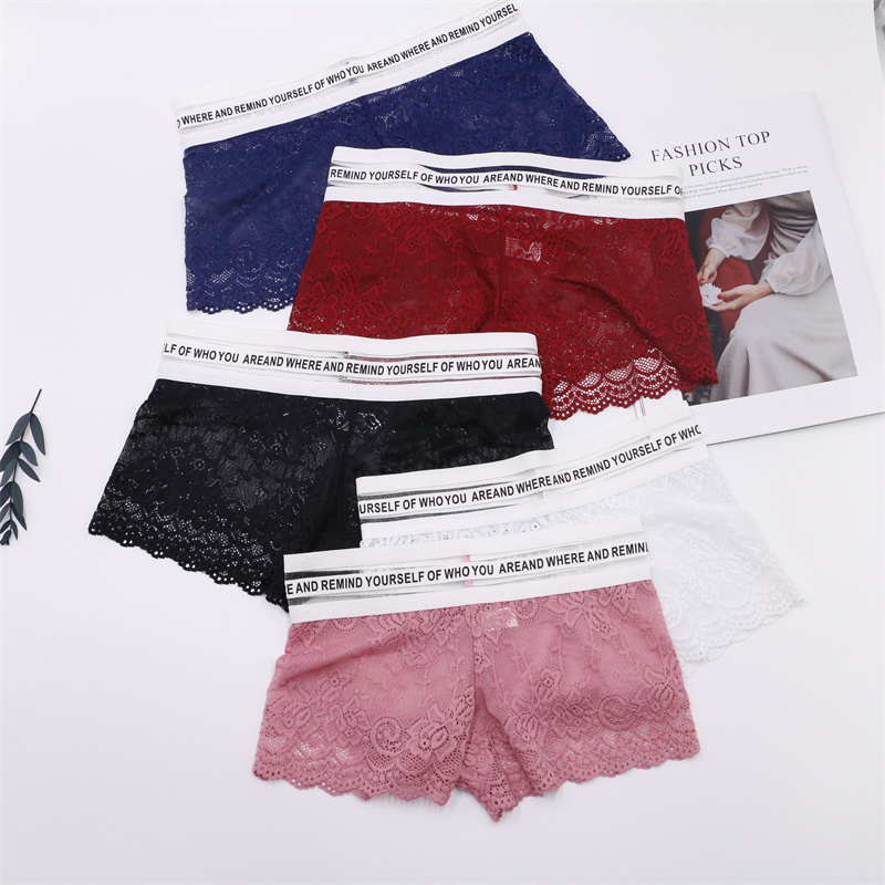 JUNXI 2021 New Releases Panties Lace Embroidered Panties Ladies Boxer Panties