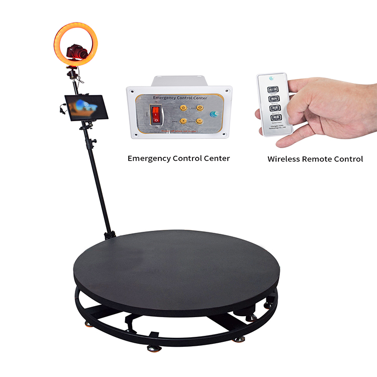 Automatic 360 Video Booth Machine Rotating Portable Spinning 360 Photo Booth With Ring Light