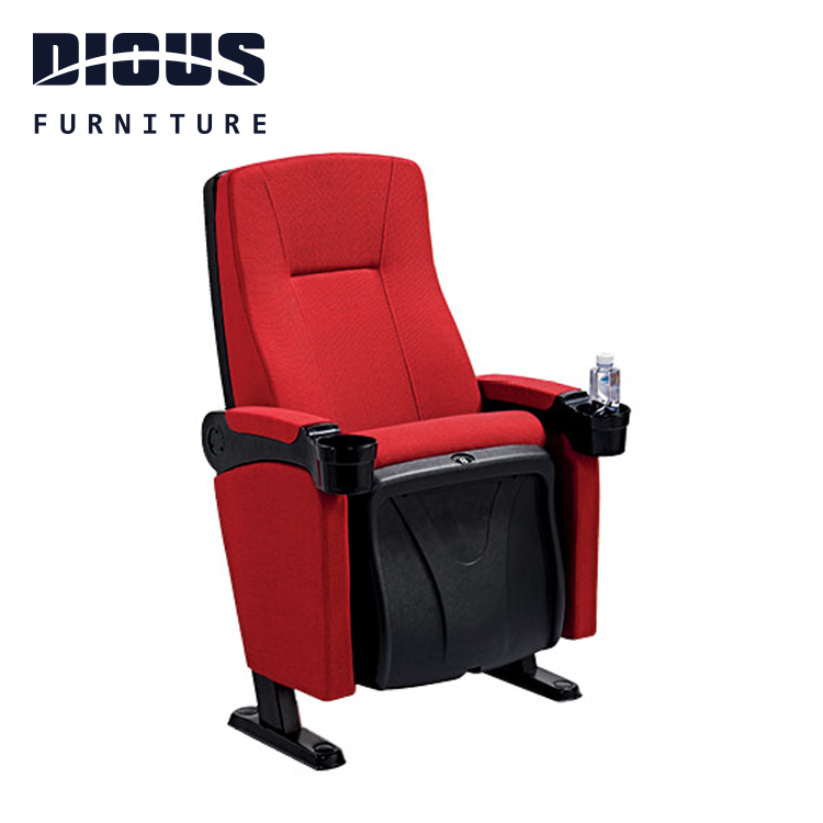Dious hot sale new design luxury red fabric movie folding cinema chairs vip Theater Seats With Cup holder