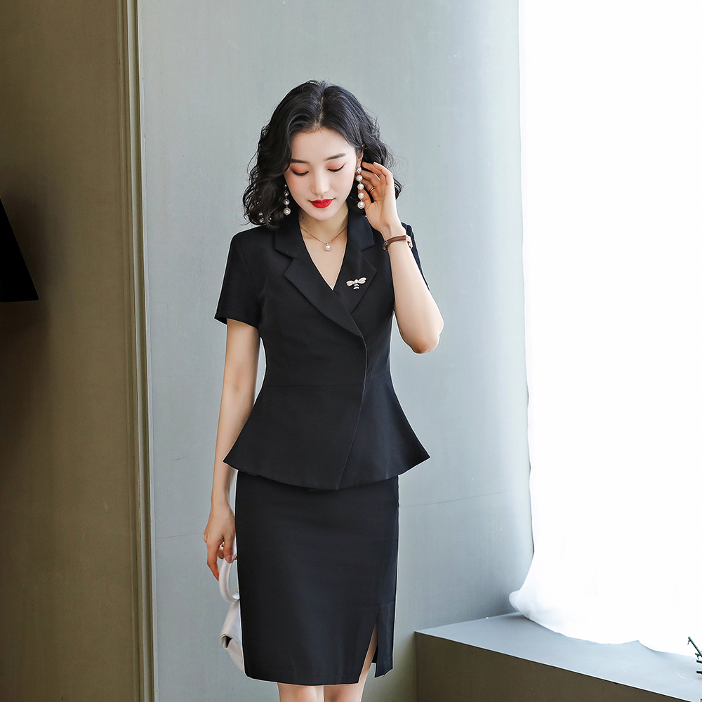 Formal Dress Suits Elegant Women Office Lady Business Work Wear Two Piece Set Outfits Bodycon Vintage Dress Spring Summer