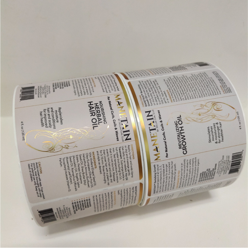 Пользовательский принт, косметическая бутылка, клейкая этикетка, продукт для макияжа, наклейка, рулон