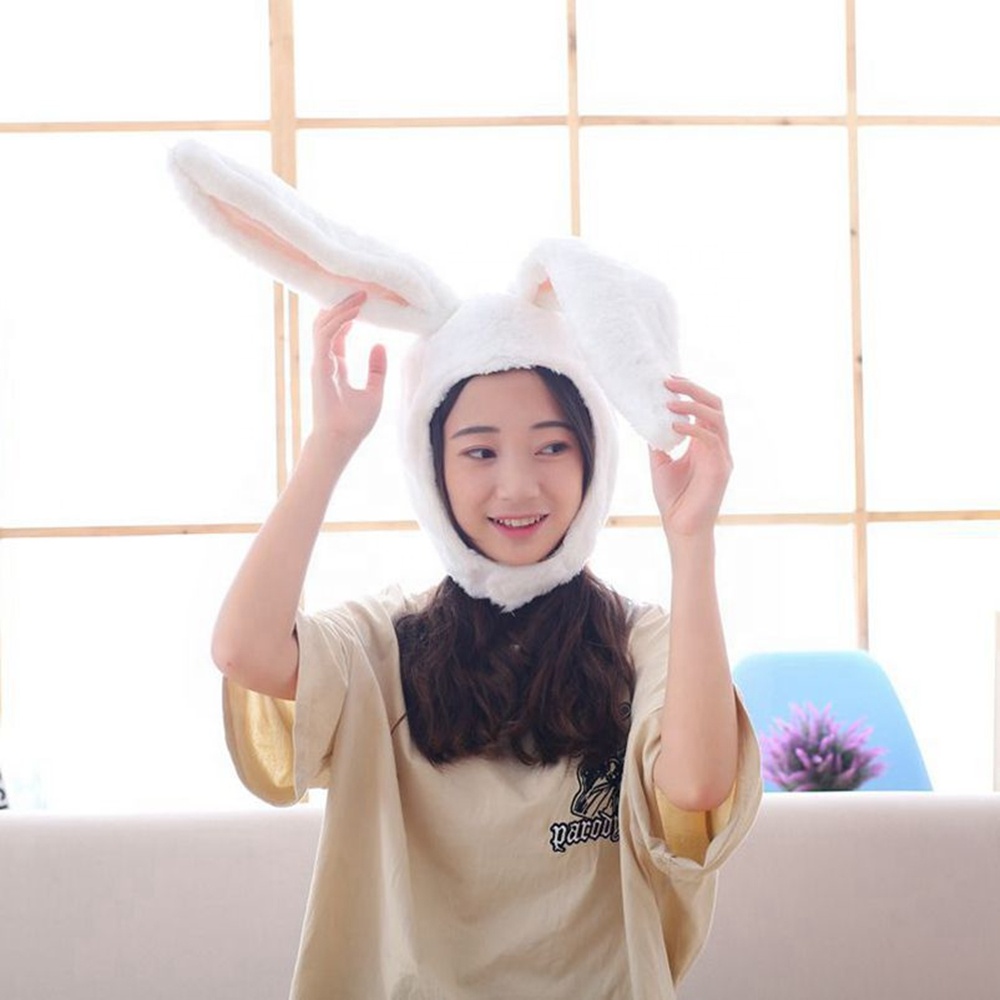 Dropshipping Plush Fun Bunny Ears Hood Women Costume Hats Christmas Gift Warm Soft and Cozy