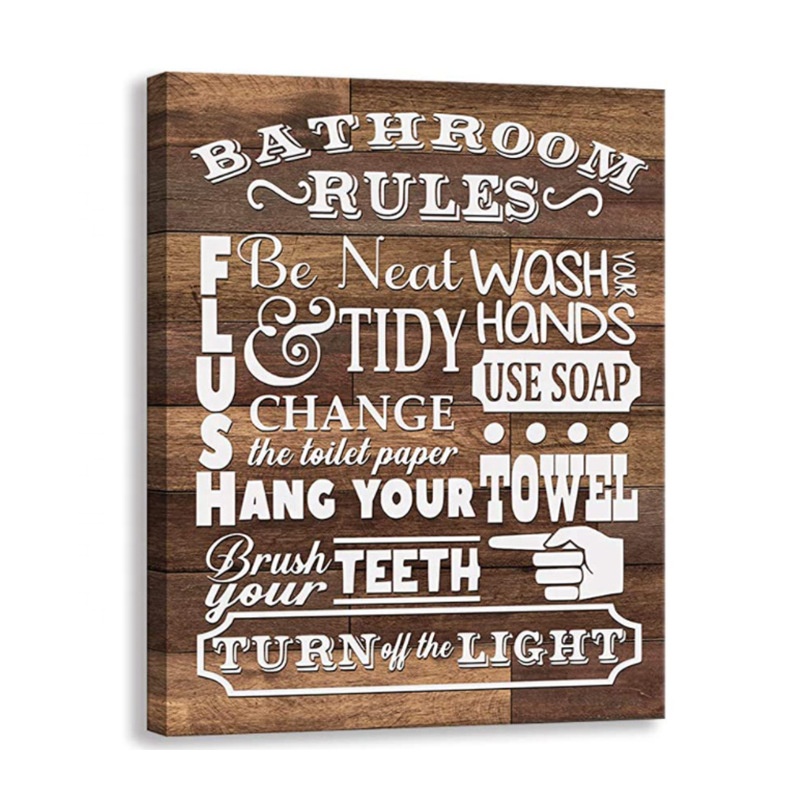 Modern Custom size pattern print wood background bathroom laundry room wall painting