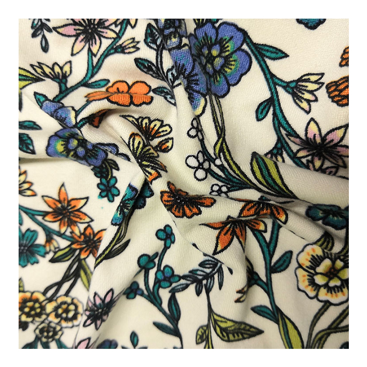 Wholesale digital print soft cotton spandex fabric knit for garment
