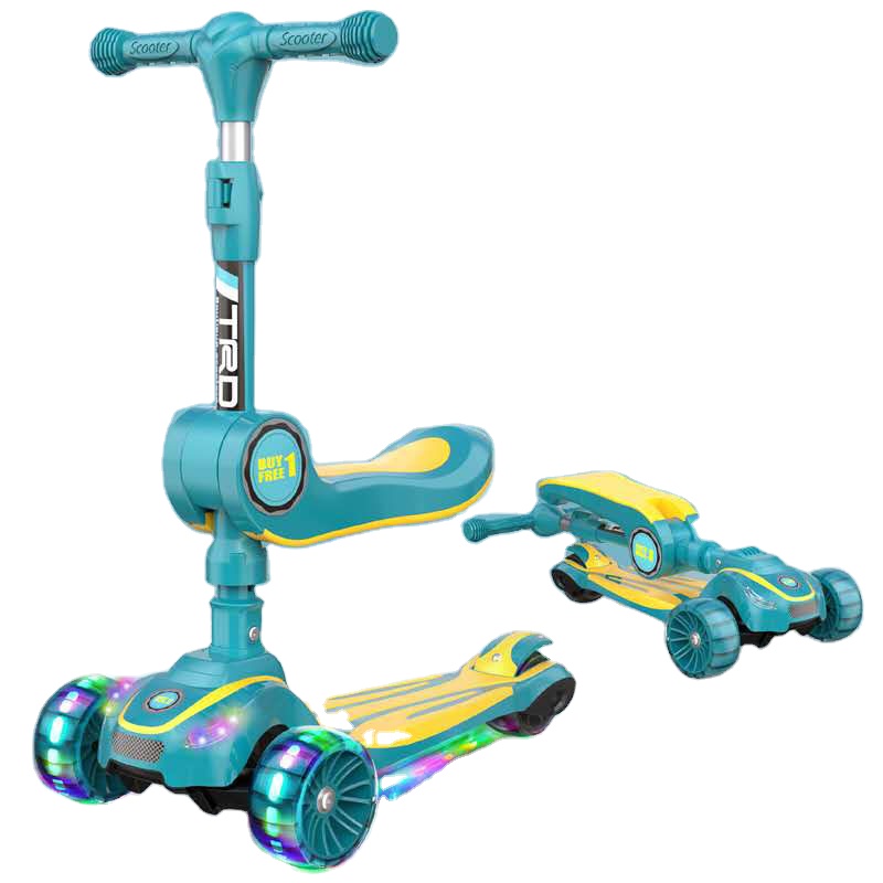 New Arrival Cute Cartoon Adjustable Height Kids Baby Kick Scooter With Quick Release