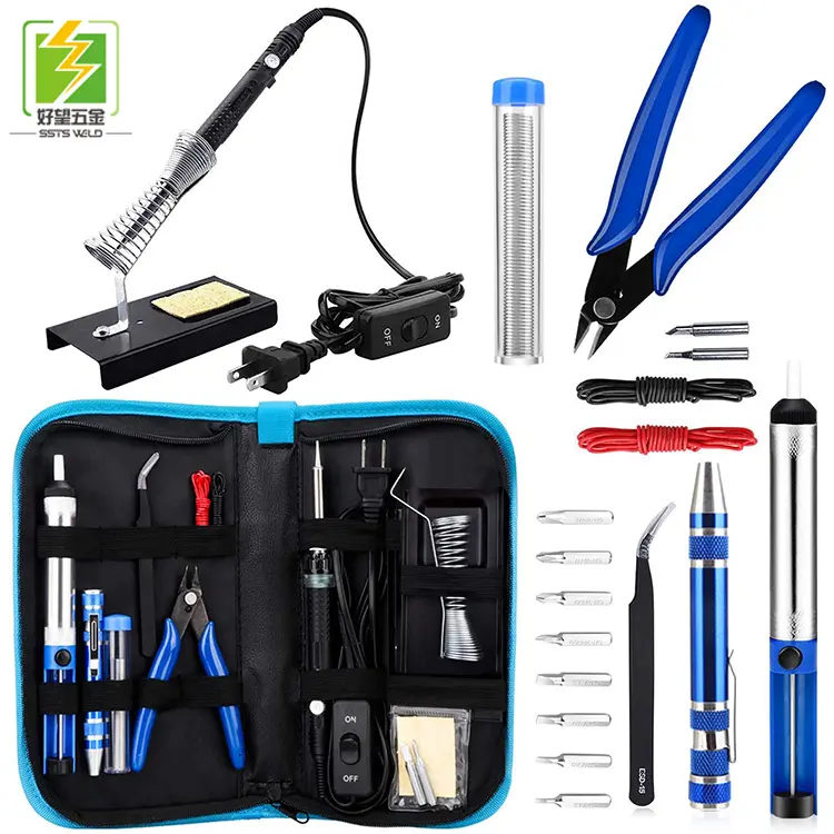 Long Life 12 in 1 kit 60W adjustable temperature soldering iron hand tools set SSTS-SIS-12