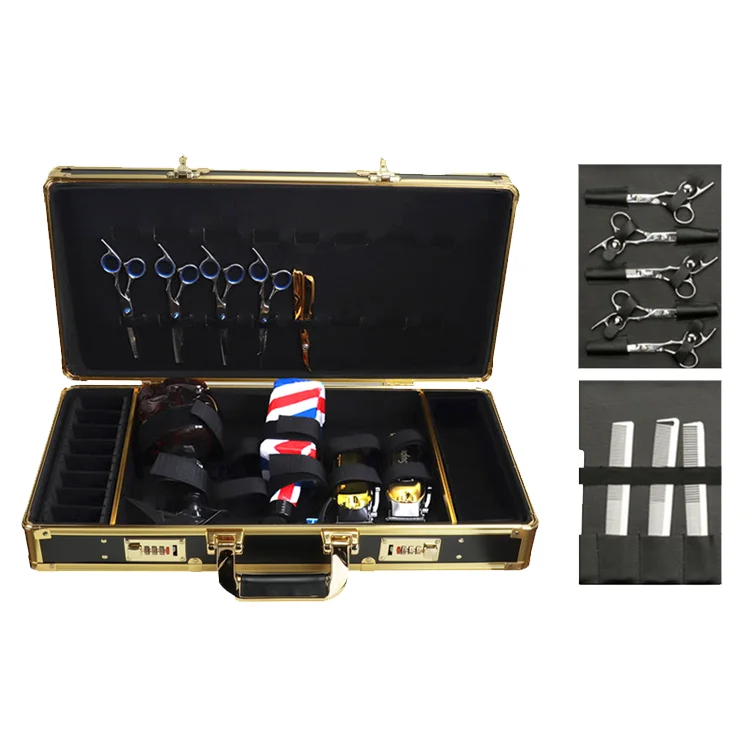 Barber Tool Box Portable Makeup case Hair Salon Stylist Train Case Key professional safety tool case